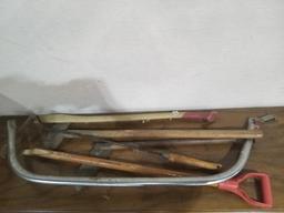 BL-Assorted Hand Tools-Saw Frame, Axe Handle, Maul, Sling Blade