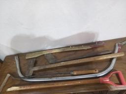 BL-Assorted Hand Tools-Saw Frame, Axe Handle, Maul, Sling Blade