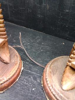 (2) Unique Native American Canoe Themed Table Lamps (x2)