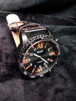 Designer Large Face Watch-Mad Orange Dial
