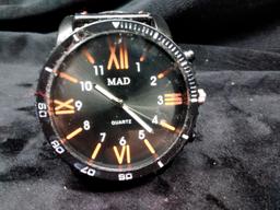 Designer Large Face Watch-Mad Orange Dial