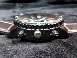 Designer Large Face Watch-Mad Orange Dial