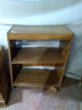 Laminate Rolling Microwave Cart as found
