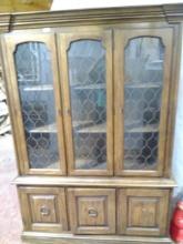 Vintage MCM Pecan China Cabinet
