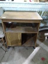 Warehouse-Laminate Rolling Microwave Cart