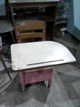 Warehouse-Vintage Metal and Wooden Childs Desk