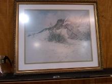 Framed and Matted Print-Gull at the Fence