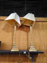 Pair Column Style Table Lamps