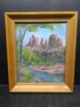Framed Acrylic on Board-Stream in the Valley