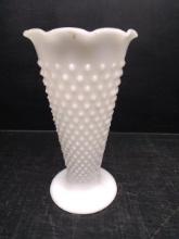 Vintage Hobnail Milk Glass Pedestal Vase