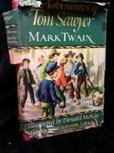 Vintage Book-Adventures of Tom Sawyer DJ 1946