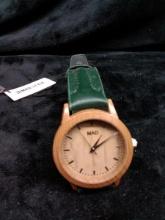 Designer Large Face Watch-Mad Faux Wood Face
