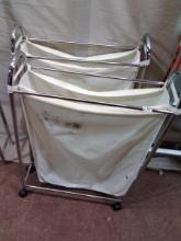 Pair Chrome Rolling Hampers