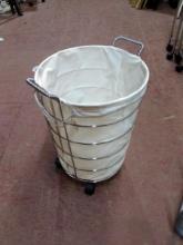 Chrome Rolling Laundry Basket