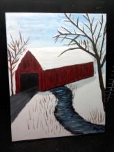 Acrylic on Canvas-Covered Bridge