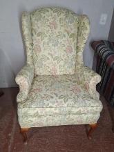 Upholstered Wingback Queen Anne Frame Chair