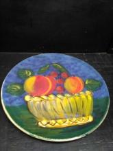 Hand painted Decorative Serving Platter-Peaches