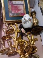 BL-Wall Sconce, Brass Candlesticks, Ginger Jar, Lamp, Wall Art