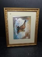Framed and Matted Print-Sweet Girl