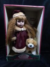 Porcelain Doll-Soft Expression Animated Wind Up Musical with Dog