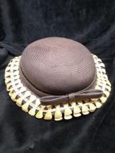 Vintage Ladies Hat-Chante Brown Top Hat