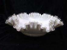Vintage Fenton Silver Crest Ruffled Edge Bowl