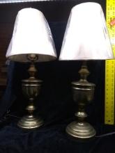 Pair Metal Base Table Lamps