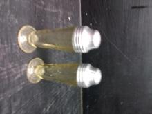 Pair Yellow Depression Glass S&P Shakers
