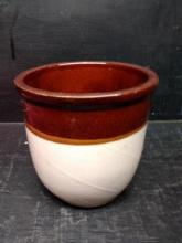 Vintage Roseville Pottery Brown and White Container