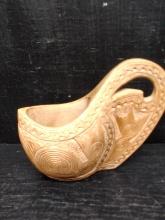 Hand Carved Wooden Native American Style Creamer