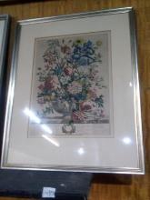 Framed and Matted Floral Birthday/Anniversary Print-June
