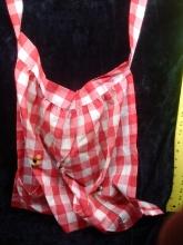 Vintage Apron-Red Large Gingham Check