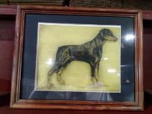 Framed and Matted Print- Doberman Pinscher 1 by Amy Scanlon Print #4  with COA