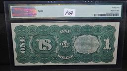 RARE 1869 $1 LEGAL TENDER "STAR NOTE"  PMG 45