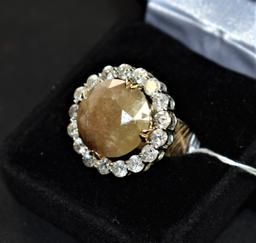 RARE "19.48CT" DIAMOND 14K YELLOW GOLD RING