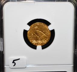 SUPER KEY 1911-D $2 1/2 INDIAN GOLD NGC MS61