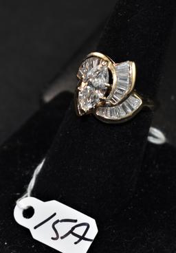 LADIES 2.54CTTW DIAMOND 14K YELLOW GOLD RING