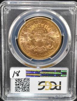 SCARCE DATE/MINT 1878-S $20 LIBERTY GOLD PCGS MS61