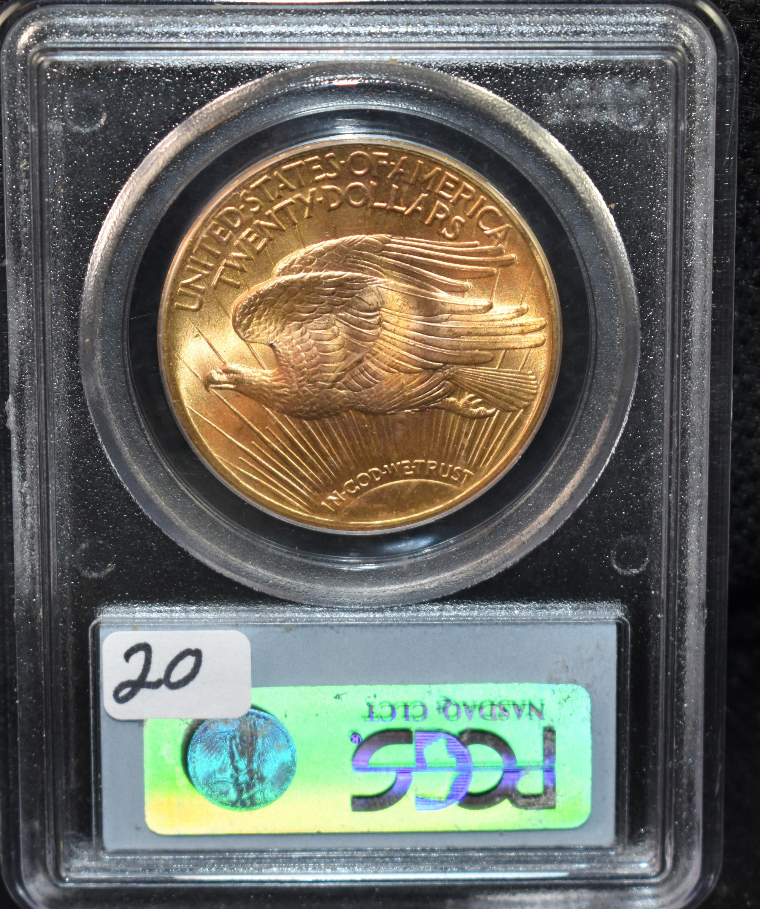 1924 $20 SAINT GAUDENS GOLD COIN - PCGS MS66
