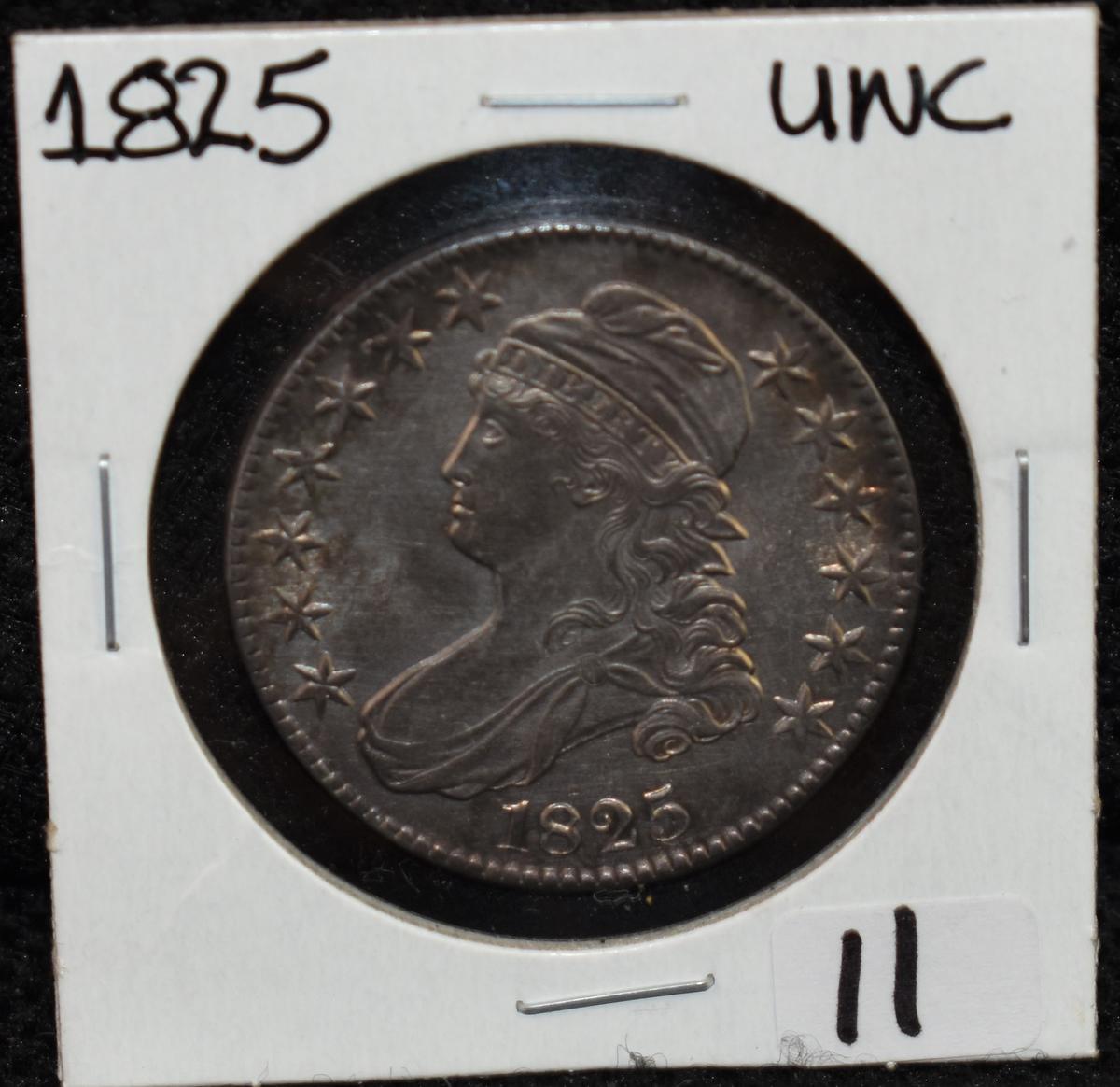 1825 UNC CAPPED BUST HALF DOLLAR