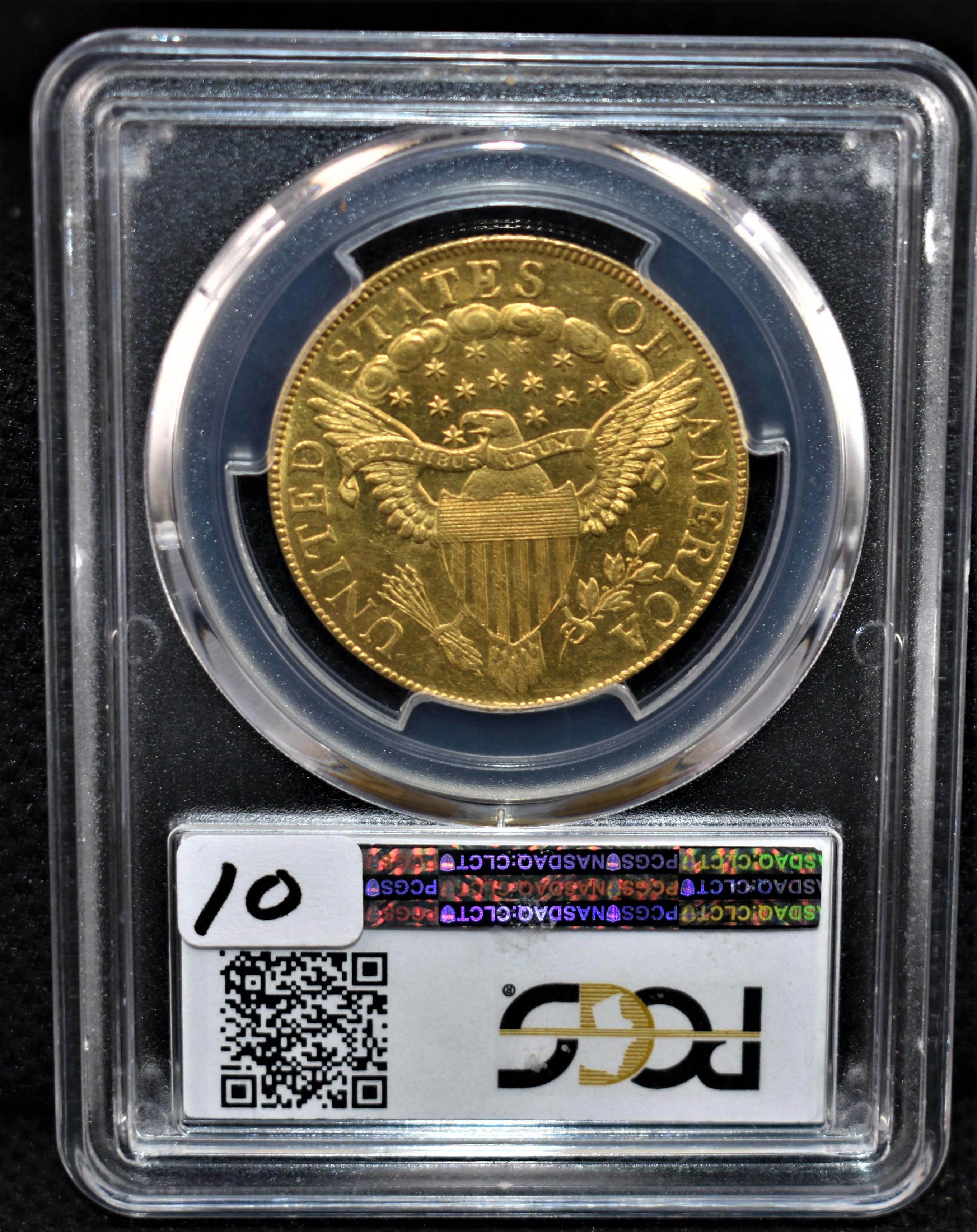 RARE KEY 1801 DRAPED BUST $10 GOLD COIN -PCGS MS62
