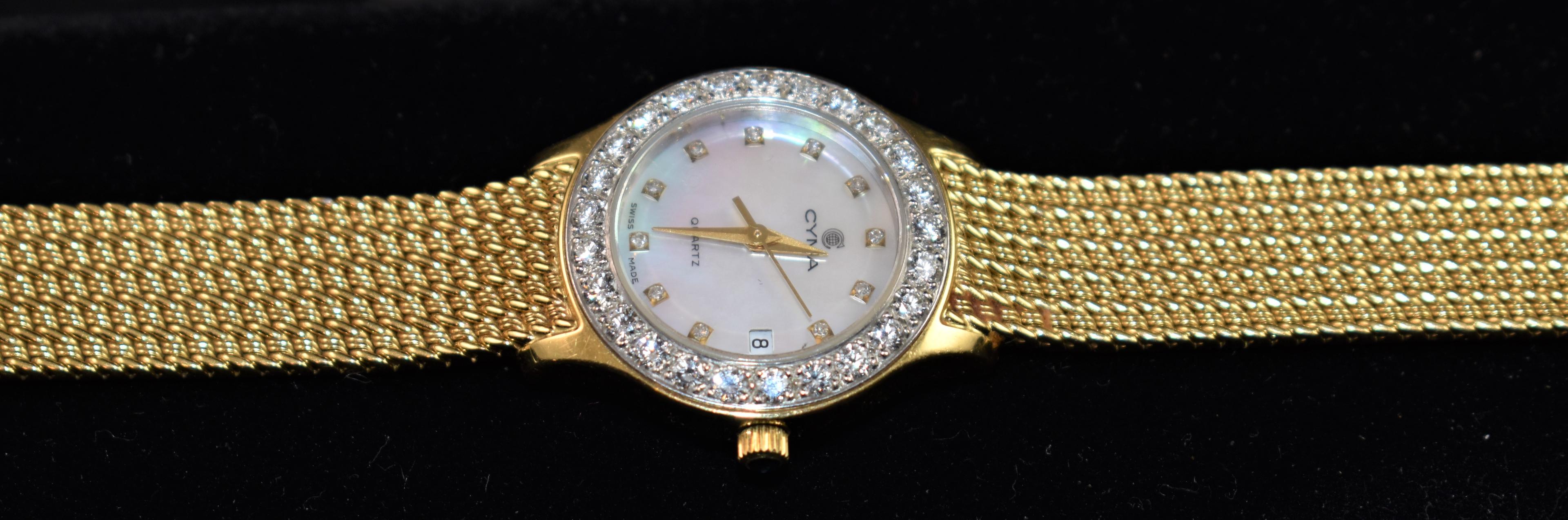 FABULOUS CYMA 18K TWO-TONE DIAMOND WRISTWATCH