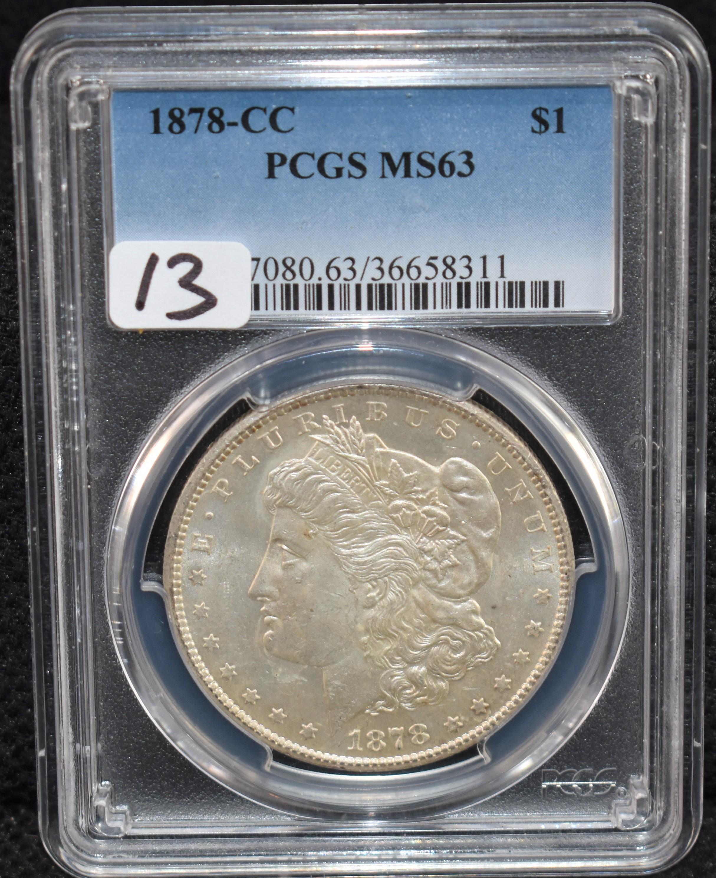 1878-CC MORGAN DOLLAR - PCGS MS63