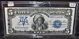 CHOICE VF/XF $5 "CHIEF PAPA" SILVER CERTIFICATE