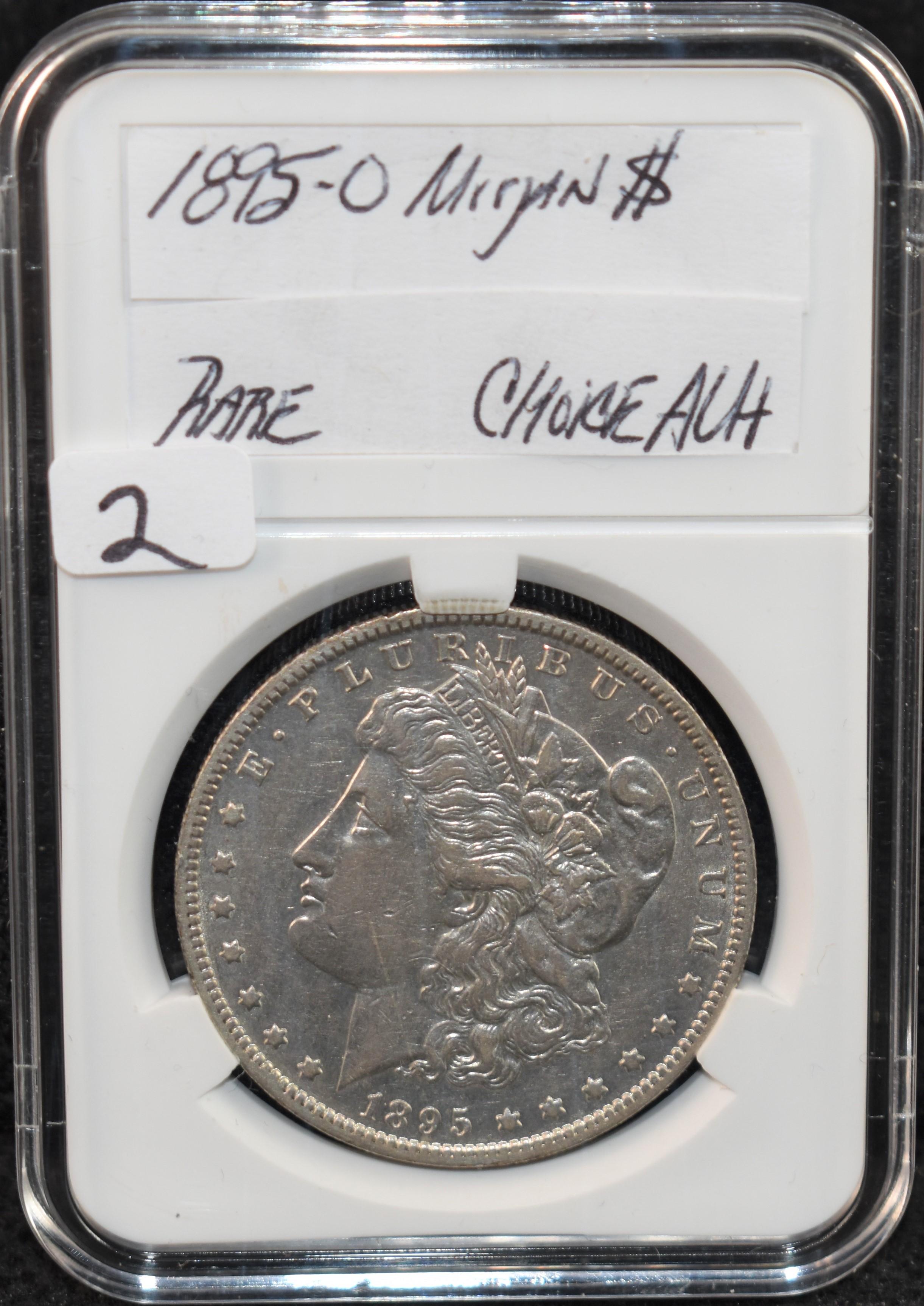 RARE KEY DATE CHOICE AU 1895-0 MORGAN DOLLAR