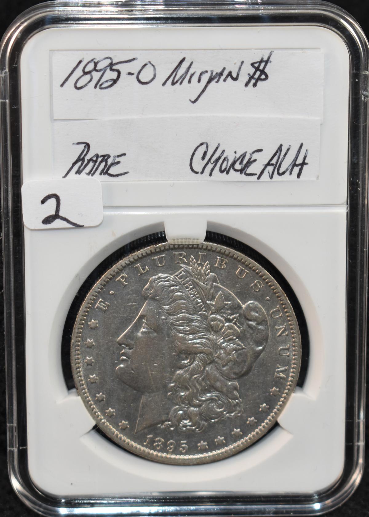 RARE KEY DATE CHOICE AU 1895-0 MORGAN DOLLAR