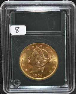 1904 BU+ 1904 $20 GOLD COIN FROM SAFE DEPOSIT