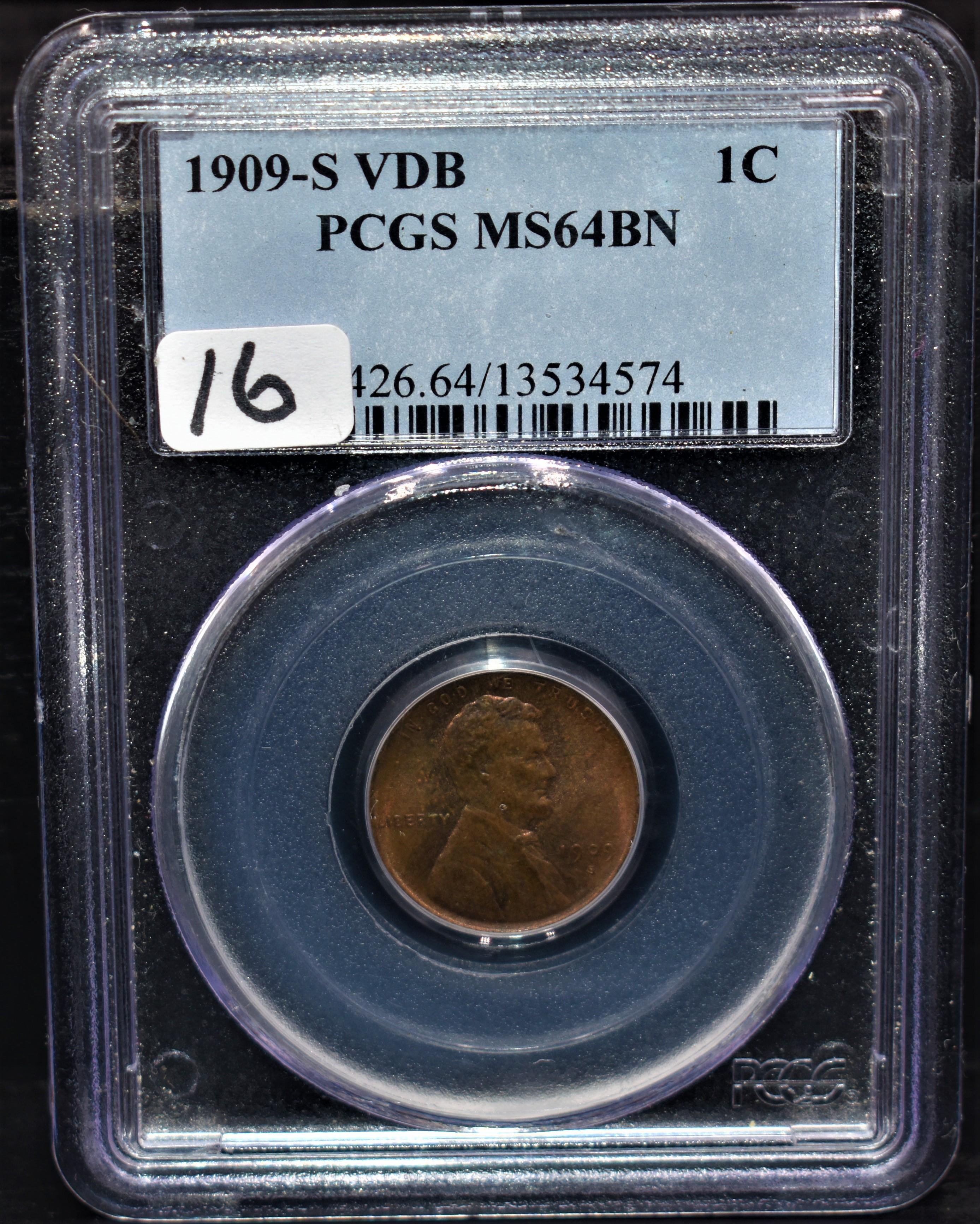 SUPER KEY 1909-SVDB LINCOLN - PCGS MS64BN