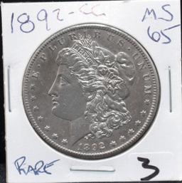 KEY DATE 1892-CC MORGAN DOLLAR FROM SAFE DEPOSIT