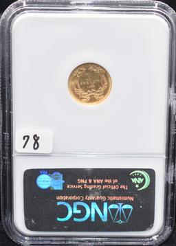 1862 $1 TYPE III GOLD COIN - NGC MS63